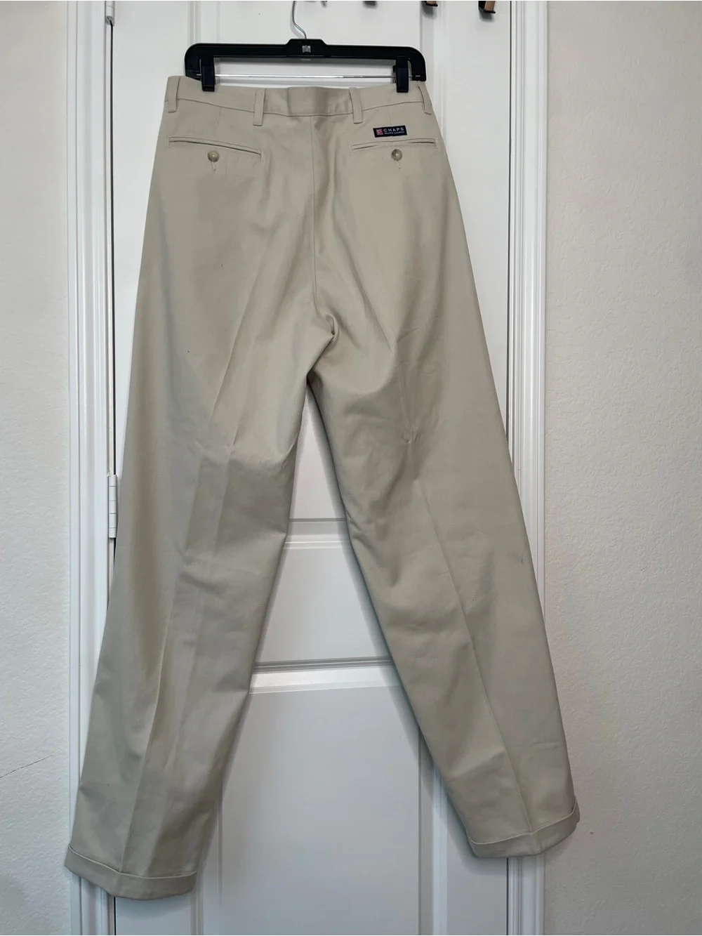Chaps Ralph Lauren Mens 34x34 Pleated Chinos Beige Office Wear Business Casual